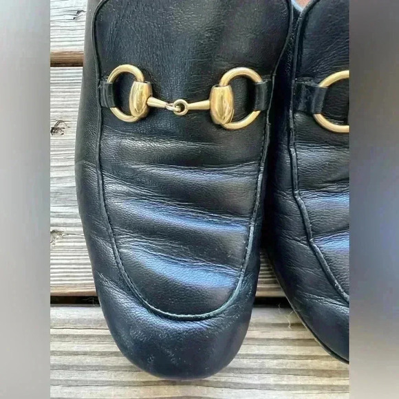 Authentic GUCCI Jordaan Women’s Black Leather Horsebit Loafer Sz 37 US 7 - Picture 3 of 13